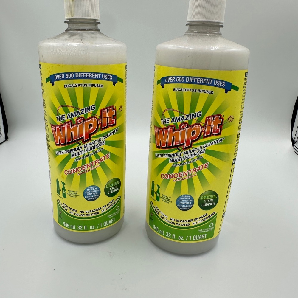 2 Pack Amazing Whip-It Multi-Purpose Cleaner Concentrate Eucalyptus 32oz Bottles